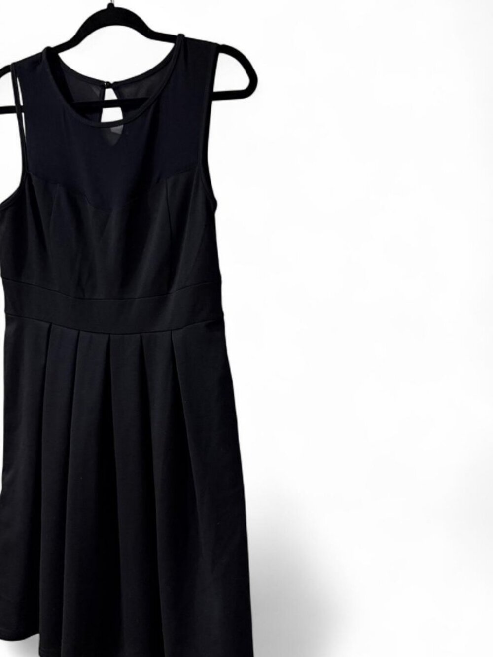Black Sleeveless Sheer Back Dress Size L Worn Once